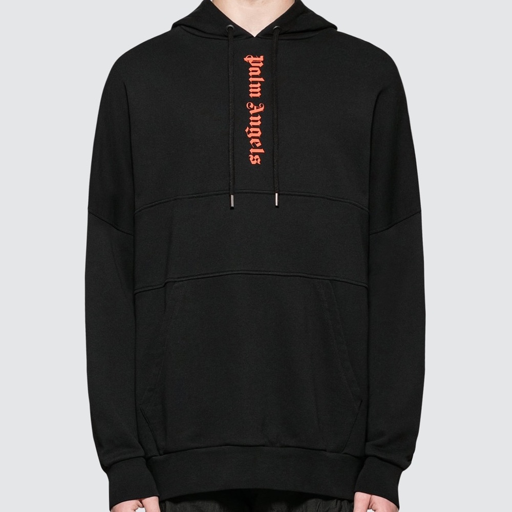 PALM ANGELS 3 Colors Logo Over Hoodie Palm Angels Black Hoodie with Logo Size XL
